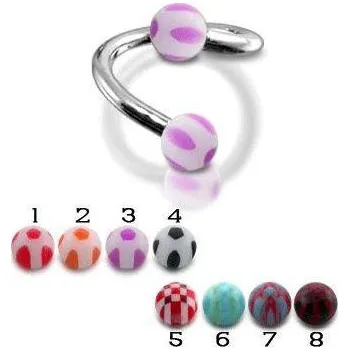 Piercing Piercingate Spirála s kuličkami PSP00062 - Barva/Motiv: 4