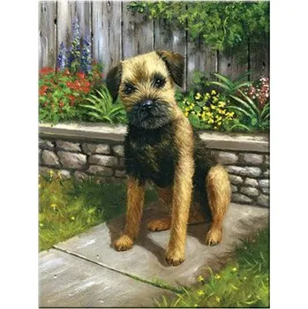 Malování podle čísel- Štěně černý čumáček