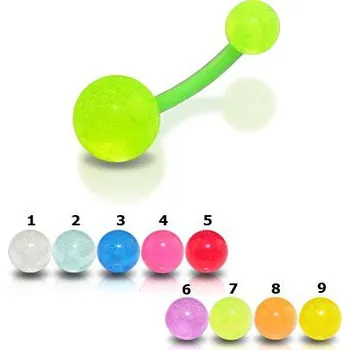 Piercing Piercingate Piercing do pupíku svítící PBK00127 - Barva/Motiv: Fialová