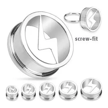 Piercing Piercingate Tunel do ucha - blesk PTP00150 - Průměr Tunely, plugy, roztahováky: 16 mm