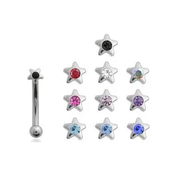 Piercing Piercingate Piercing do obočí POB00159 - Barva/Motiv: Černá