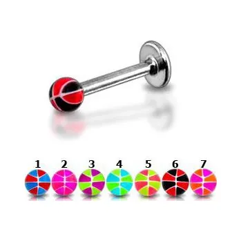 Piercing Piercingate Piercing do brady - labreta PLA00094 - Barva/Motiv: 3, Délka tyčky: 8 mm, Kuličky: 3 mm, Průměr tyčky: 1,2 mm