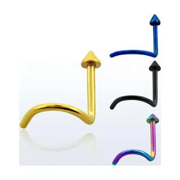 Piercing Piercingate Piercing do nosu anodizovaný PNO00183 - Barva/Motiv: Modrá