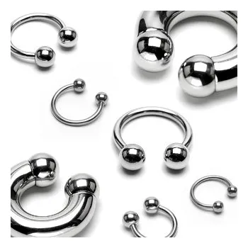 Piercing Piercingate Podkova s kuličkami PPO00094 - Kuličky: 3 mm, Průměr podkovy: 6 mm, Průměr tyčky: 1,2 mm