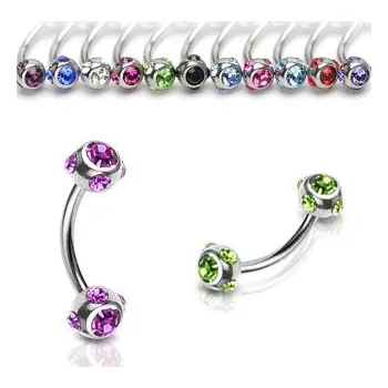 Piercing Piercingate Piercing do obočí POB00178 - Barva/Motiv: Zelená