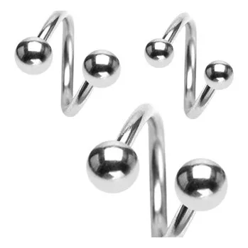 Piercing Piercingate Spirála s kuličkami PSP00001 - Kuličky: 5 mm, Průměr spirály: 12 mm, Průměr tyčky: 1,6 mm