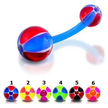 Piercing Piercingate Piercing do pupíku PBK00139 - Barva/Motiv: Černá/Červená