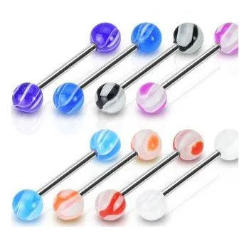 Piercing Piercingate Piercing do jazyka PCI00234 - Barva/Motiv: Tmavě modrá