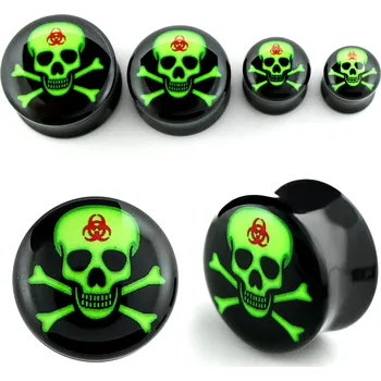 Piercing Piercingate Plug do ucha - lebka PTP00185 - Průměr Tunely, plugy, roztahováky: 10 mm