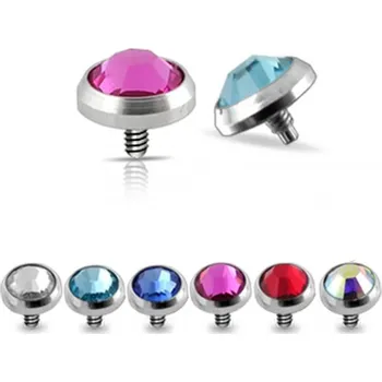 Piercing Piercingate Náhradní kamínek ND00014 - Barva/Motiv: Tyrkysová, Variantní rozměr: Kamínek: 4 mm