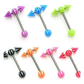 Piercing Piercingate Piercing do jazyka - kulička s hroty PCI00238 - Barva/Motiv: Oranžová