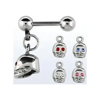 Piercing Piercingate Činka do ucha s lebkou PNC00019 - Barva/Motiv: Růžová