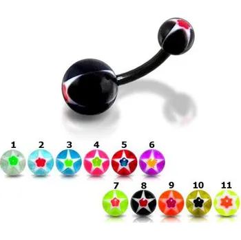 Piercing Piercingate Piercing do pupíku PBK00078 - Barva/Motiv: Světle růžová