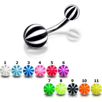 Piercing Piercingate Piercing do pupíku PBK00044 - Barva/Motiv: Tmavě růžová