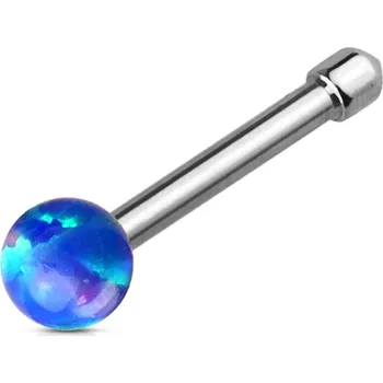 Piercing Piercingate Piercing do nosu - opal kamínek PNO00245 - Barva/Motiv: Růžová, Délka tyčky: 6 mm, Kuličky: 2 mm, Průměr tyčky: 0,8 mm