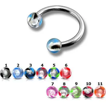 Piercing Piercingate Podkova s kuličkami PPO00072 - Barva/Motiv: 6