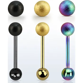 Piercing Piercingate Piercing do jazyka PCI00321 - Barva/Motiv: Zlatá, Délka tyčky: 16 mm, Kuličky: 6 mm, Průměr tyčky: 1,6 mm