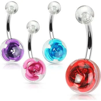 Piercing Piercingate Piercing do pupíku PBK00069 - Barva/Motiv: Růžová