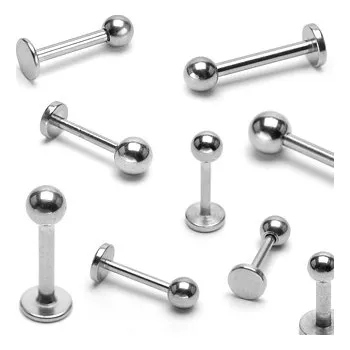 Piercing Piercingate Labreta s kuličkou PLA00206 - Délka tyčky: 8 mm, Kuličky: 3 mm, Průměr tyčky: 1,2 mm