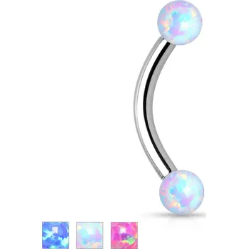 Piercing Piercingate Piercing do obočí POB00188 - Barva/Motiv: Modrá, Délka tyčky: 8 mm, Průměr tyčky: 1,2 mm