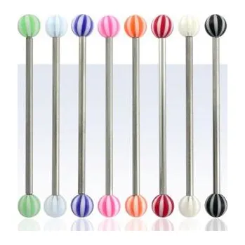 Piercing Piercingate Industrial piercing PIN00020 - Barva/Motiv: Růžová, Délka tyčky: 35 mm, Průměr tyčky: 1,6 mm