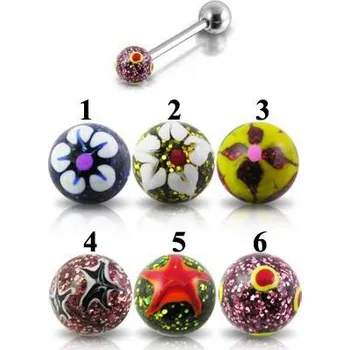 Piercing Piercingate Piercing do jazyka PCI00226 - Barva/Motiv: 3, Délka tyčky: 16 mm