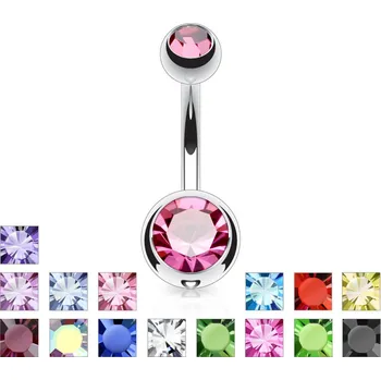 Piercing Piercingate Piercing do pupíku PBK00165 - Barva/Motiv: Světle fialová, Délka tyčky: 10 mm, Kuličky: 5/8 mm, Průměr tyčky: 1,6 mm