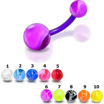 Piercing Piercingate Piercing do pupíku PBK00129 - Barva/Motiv: Červená