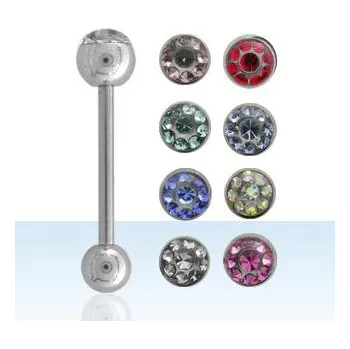 Piercing Piercingate Piercing do jazyka s kamínky PCI00242 - Barva/Motiv: Duhová