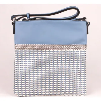 Kabelka Modrá středně velká proplétaná crossbody kabelka David Jones 6011-1