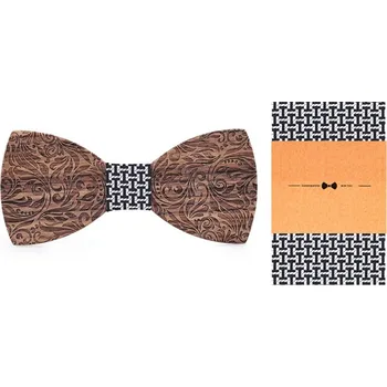 Motýlek Dřevěný motýlek s kapesníčkem Miranda Hojas 1