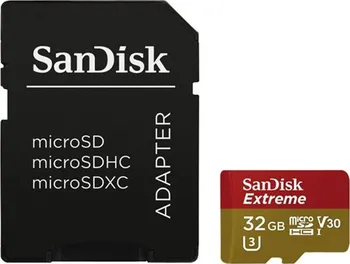 Paměťová karta Sandisk Micro SDHC 32 GB UHS-I U3 + adaptér