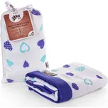 Bambusová mušelínová deka XKKO BMB Ocean Blue Hearts 100x100cm