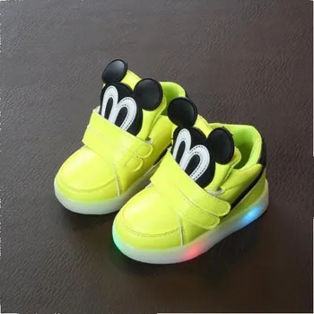 Dětská treková obuv Mickey Mouse Mickey svítící tenisky Barva: zelená, Velikost EUR: 30