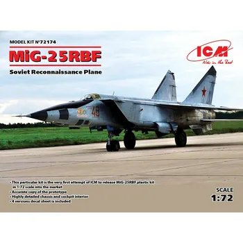 Plastikový model ICM 1/72 MiG-25 RBF Soviet Reconnaiss.Plane (3x camo)