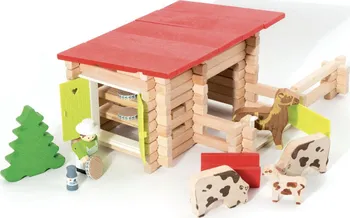 Dřevěná hračka Jeujura J8052 Dřevěná stavebnice country ranč 100 dílků