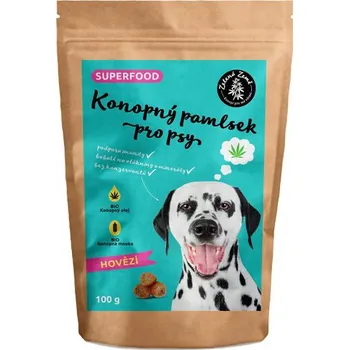 Pamlsek pro psa Zelená Země Konopný pamlsek pro psy hovězí příchuť 100 g