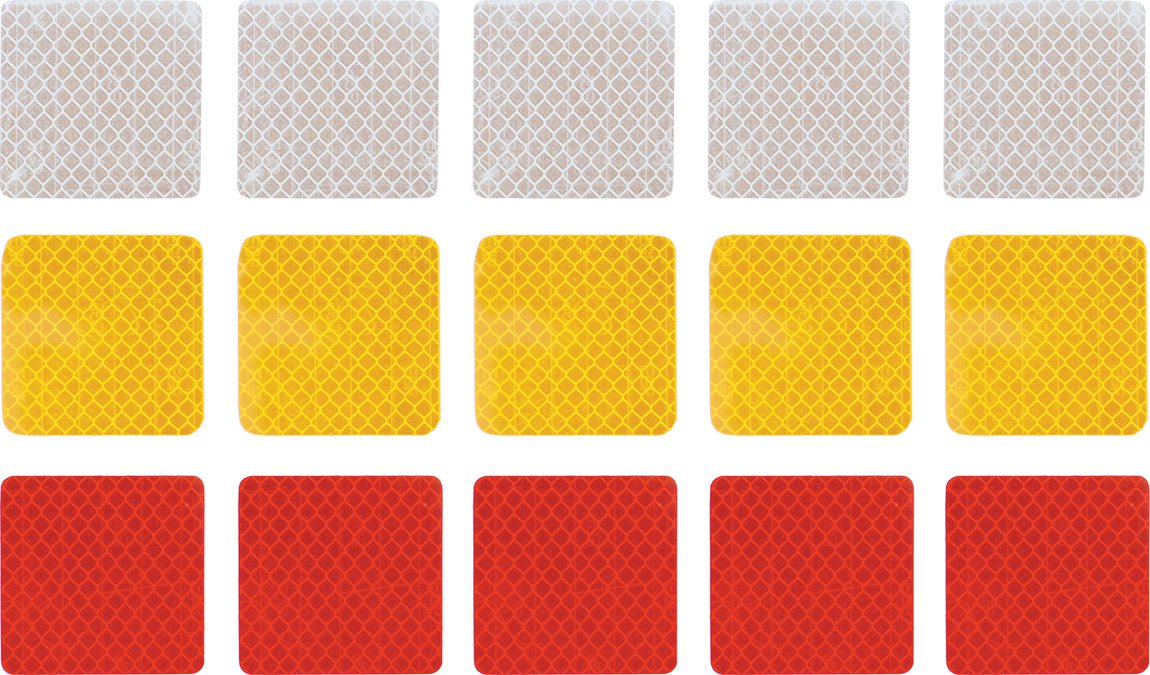 3M reflexní Diamond grade samolepky - čtverečky 5 x 5 cm - mix 15 ks