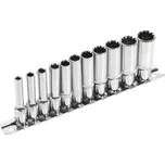 Hlavice nástrčné prodloužené, MULTI-LOCK, sada 11ks, 1/4"