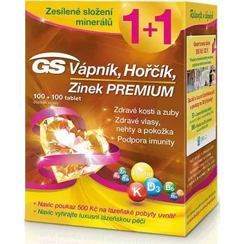 GS Vápník Hořčík Zinek Premium 100 + 100 tbl.