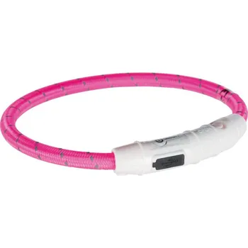 Obojek pro psa Trixie svítící kroužek USB růžový