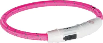 Obojek pro psa Trixie svítící kroužek USB růžový