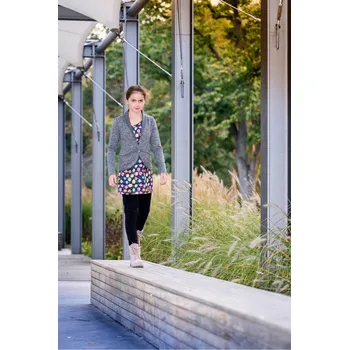 Dámský svetr dámské sako v šedém melíru