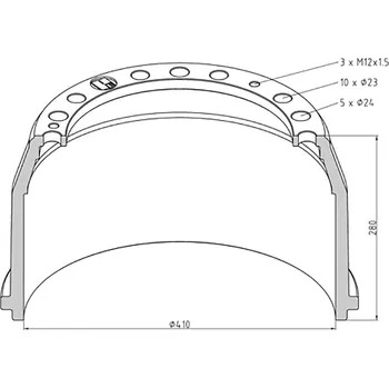 Brzdový buben Brzdový buben MAN / Mercedes 410x180 - zadní