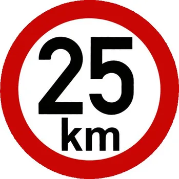 Samolepka - rychlost 25 km/h