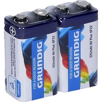 Článková baterie Baterie 9V Plus 325mAh 6F22 Zinc set 2ks Grundig