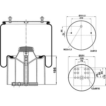 Měch pérování BPW 36