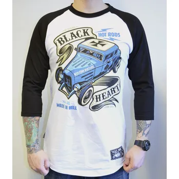 Pánský Raglan BLACK HEART HOT ROD BRUISE Barva: Bílá, Velikost: XXL