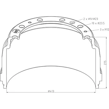 Brzdový buben Brzdový buben Scania 413x203