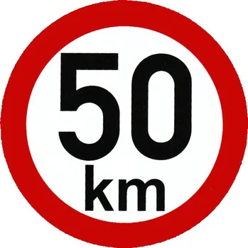 Samolepka - rychlost 50 km/h
